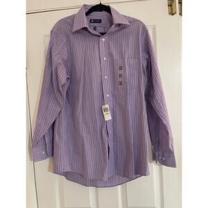 Chaps Lavender striped long sleeve button up NWT size 32/33